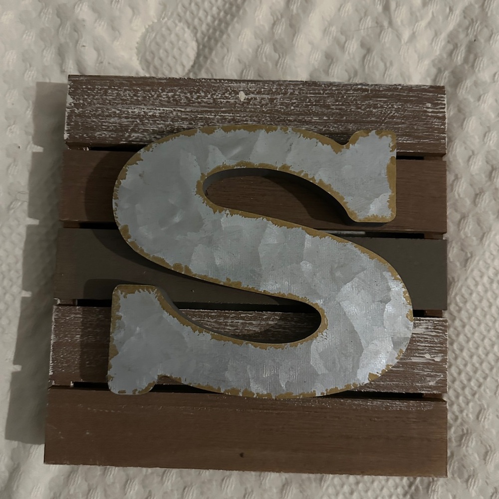Rustic Wooden Letter S Decor